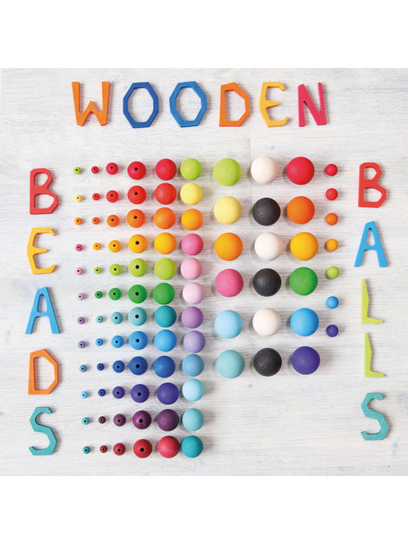 Grimm's Wooden beads medium - rainbow