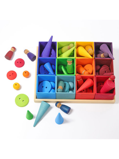 Grimm's Sorting helper 12 pieces - rainbow