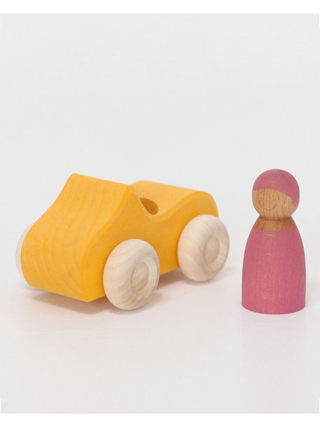 Grimm's Wooden little car - yellow