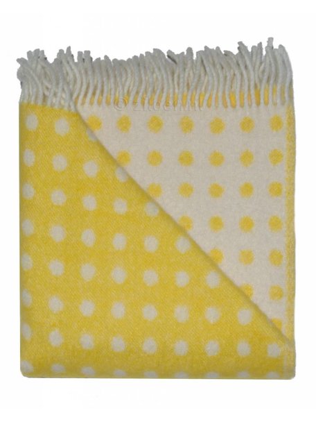 Mara Woolen Blanket With Dots 100 x 140 cm - Yellow