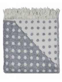 Mara Woolen Blanket With Dots 100 x 140 cm - Grey