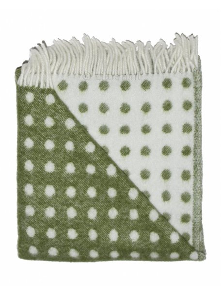 Mara Woolen Blanket With Dots 100 x 140 cm - Green