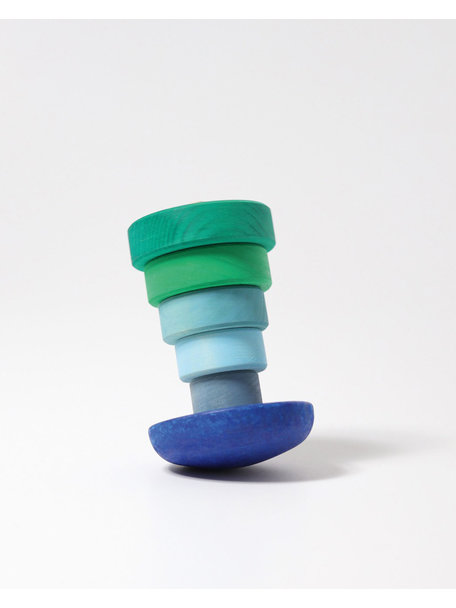 Grimm's Small wobbly stacking tower - blue