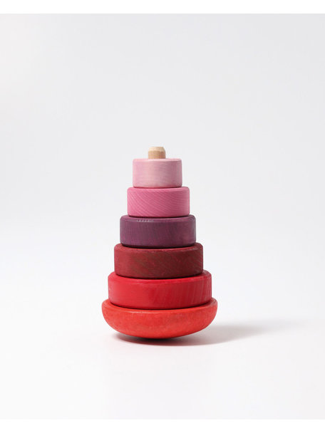 Grimm's Small wobbly stacking tower - red