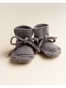 Hvid Fine knitted merino booties - otter