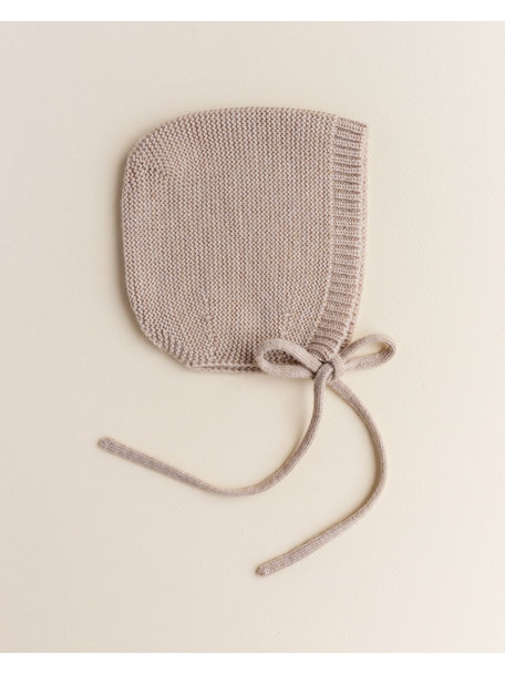 Hvid Merino Wool Bonnet - sand