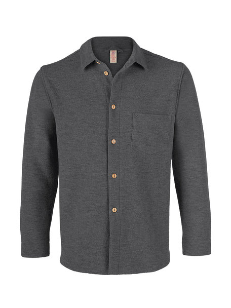 Engel Natur Wool men's overshirt - lava grey