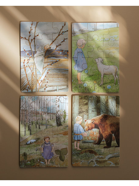 Elsa Beskow Elsa Beskow 4 Wooden puzzles - Nature