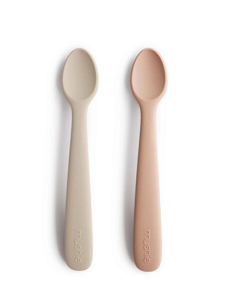 Mushie Set of 2 spoons - blush/shifting sand