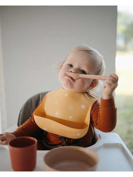 Mushie Silicone Baby Bib - Sun Flower