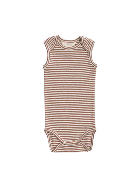 Serendipity Sleeveless baby body - acorn/offwhite