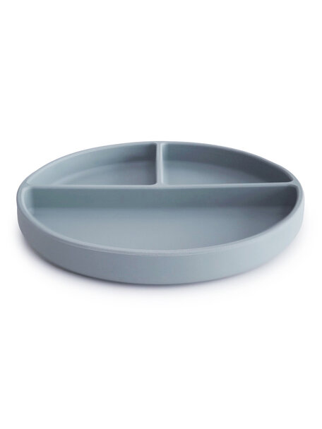 Mushie Plate with stay-put suction - powder blue