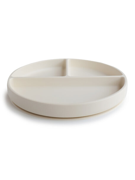 Mushie Plate with stay-put suction - ivory