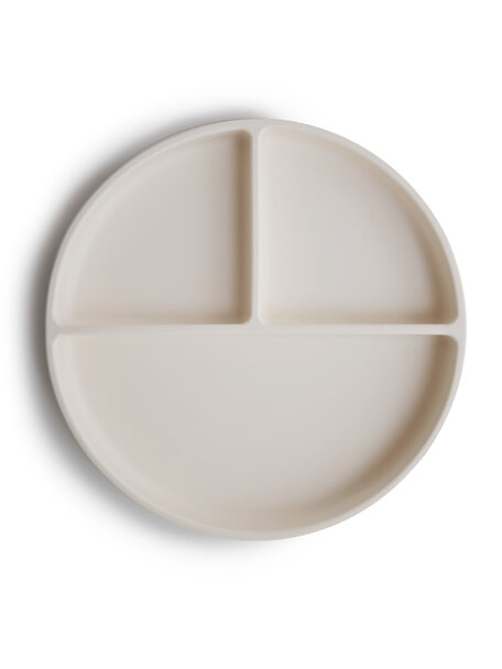 Mushie Plate with stay-put suction - ivory