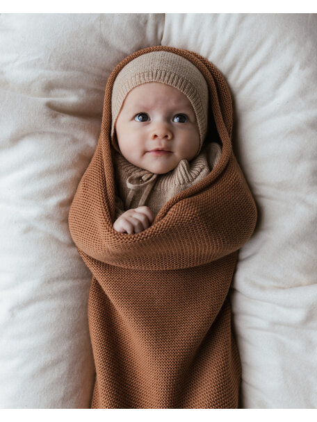 Hvid Baby cocoon merino wool - terracotta