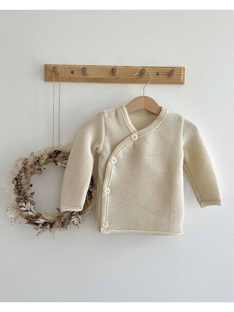 Disana Wrap cardigan merino wool - natural