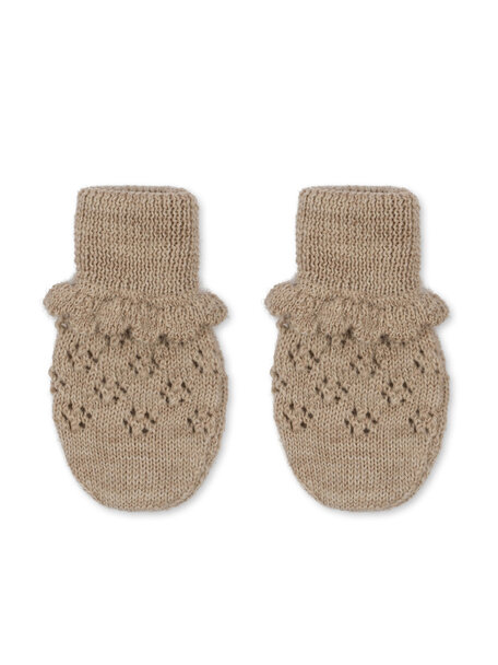 Konges Sløjd Mittens tomama pointelle - beige