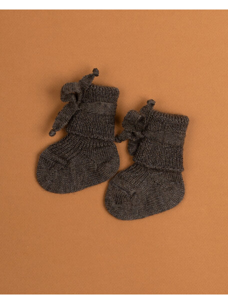 Hirsch Natur Newborn Socks Wool - Brown (Ziloen exclusive)