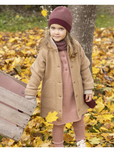 Disana Children's coat made of merino wool - cassis