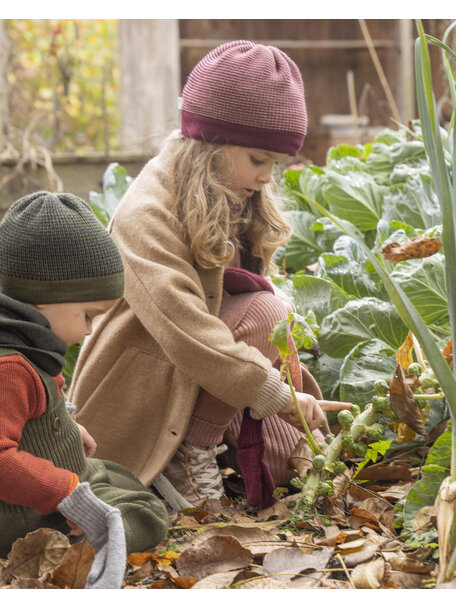 Disana Children's coat made of merino wool - cassis