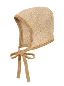 Disana Baby bonnet merino wool - caramel/natural