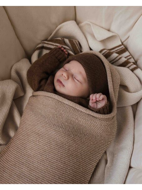 Hvid Baby cocoon merino wool - sand