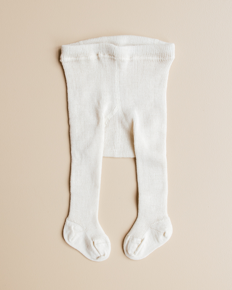 Baby Tights Wool White/Natural