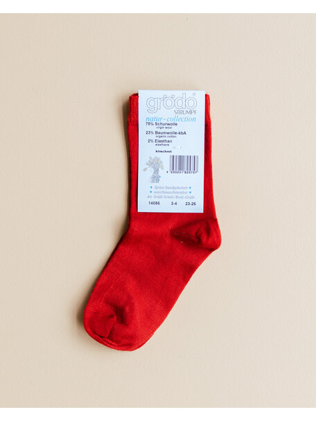 Grödo Kids Socks Wool/Cotton - Red