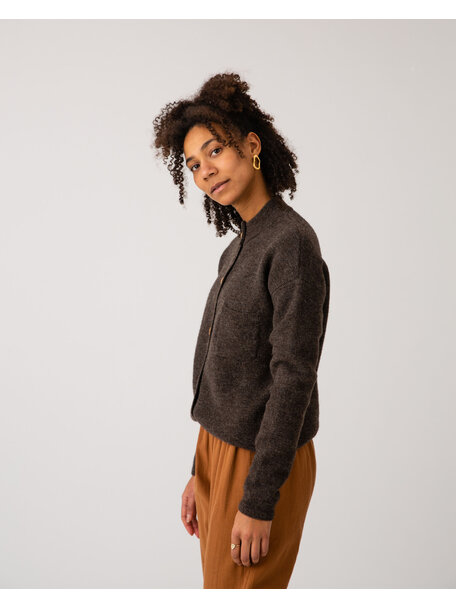 Matona Undyed women's cardigan - vulcano