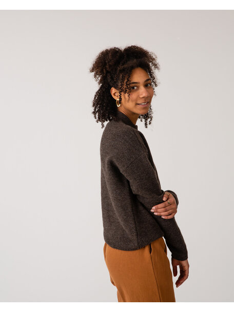 Matona Undyed women's cardigan - vulcano