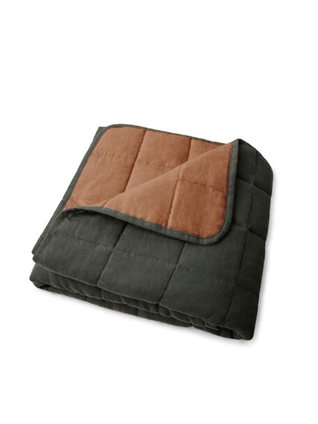 Matona Quilted blanket - pine & hazel