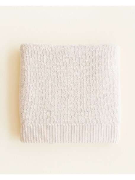 Hvid Merino wool baby blanket Dora - cream