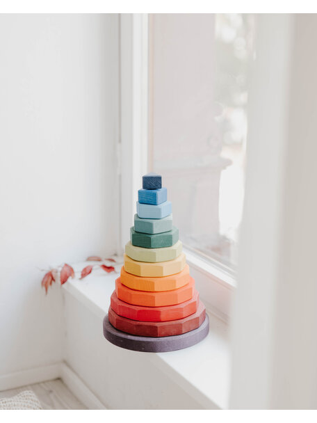 Grimm's Geometrical stacking tower - rainbow