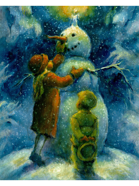Elsa Beskow Postcard - The snowman