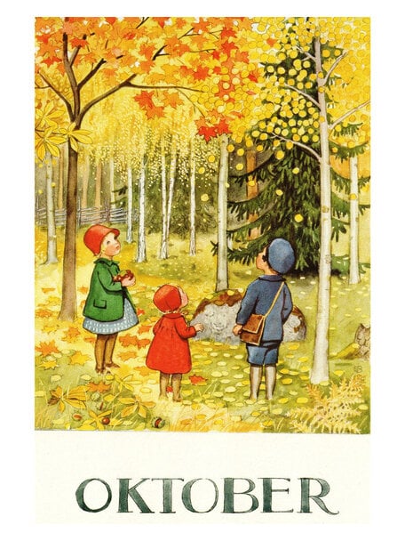 Elsa Beskow Elsa Beskow Postcard - October (Oktober)