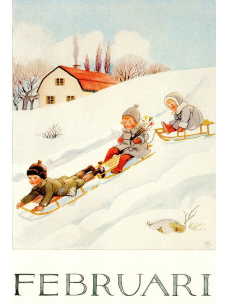 Elsa Beskow Elsa Beskow Postcard - February (Februari)