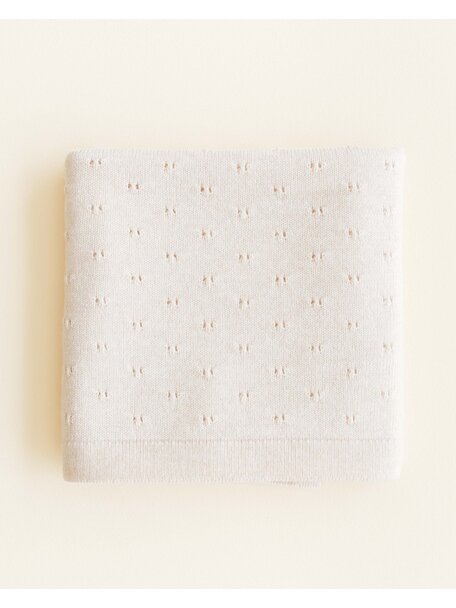 Hvid Merino wool baby blanket Bibi - cream