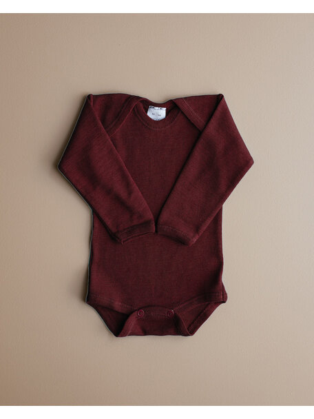 Hocosa Baby body wool/silk - burgundy