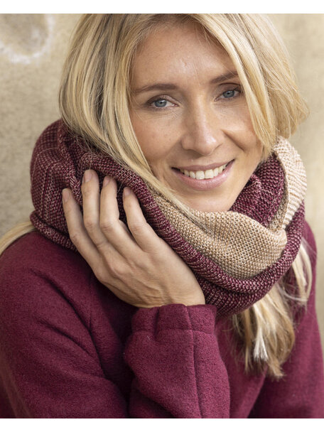 Disana Adult loop scarf - orange/cassis