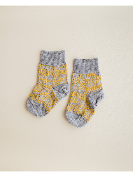 Hirsch Natur Norwegian children's socks - grey/yellow