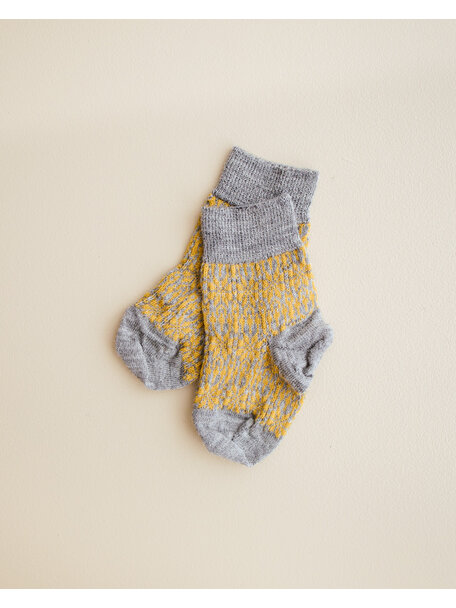 Hirsch Natur Norwegian children's socks - grey/yellow