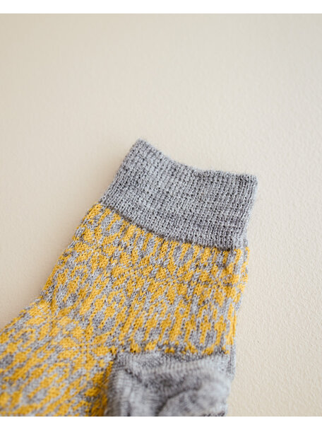 Hirsch Natur Norwegian children's socks - grey/yellow