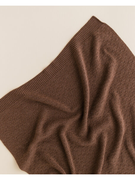 Hvid Merino wool baby blanket Dora - mocha