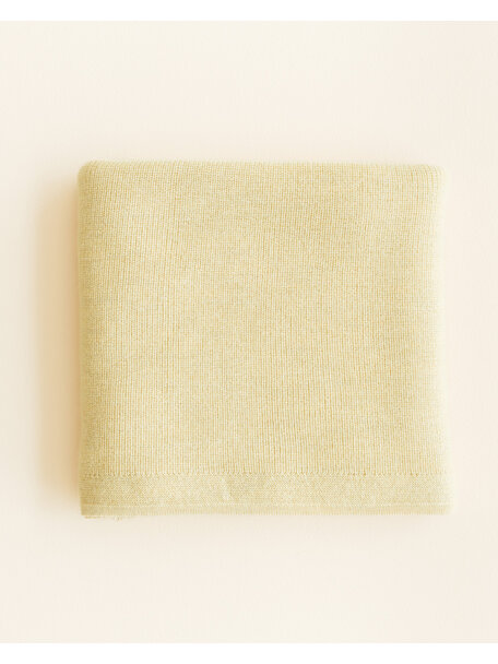 Hvid Merino wool blanket Felix - light yellow