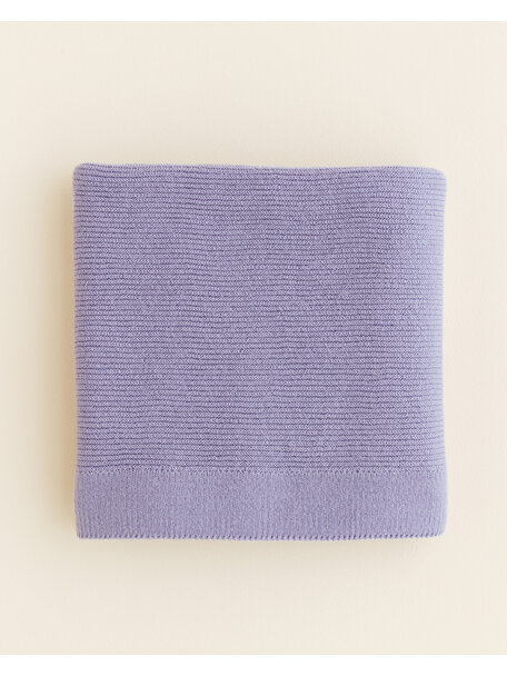 Hvid Merino wool blanket Gust - lilac