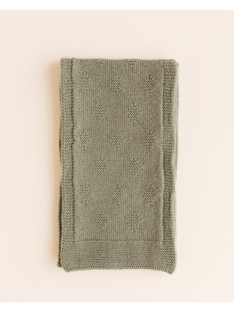 Hvid Wool scarf Gina - artichoke