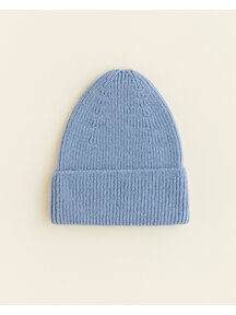 Hvid Beanie Fonzie - light blue