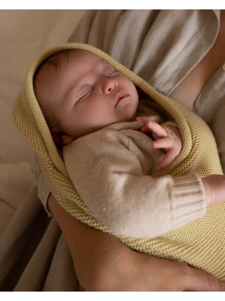 Hvid Baby cocoon merino wool - light yellow