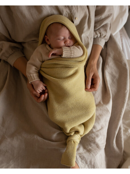 Hvid Baby cocoon merino wool - light yellow