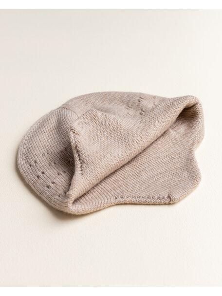 Hvid woolen hat Dua - sand